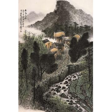 叶其嘉国画山水雁荡人家 78x58字画之家