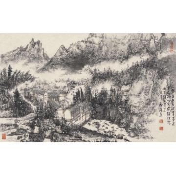 汪为胜国画山水白云出岫字画之家
