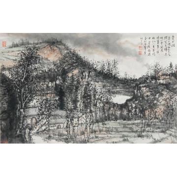 汪为胜国画山水垄上图字画之家