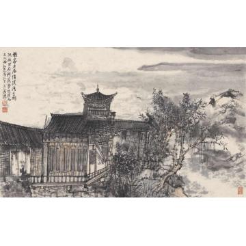 汪为胜国画山水秋水林疏字画之家
