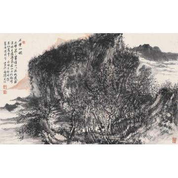 汪为胜国画山水石壁山图字画之家