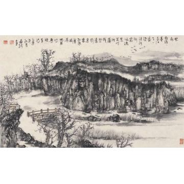 汪为胜国画山水晚秋字画之家