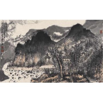 汪为胜国画山水谢亭图字画之家