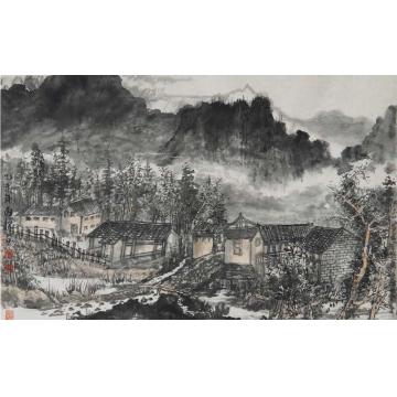 汪为胜国画山水烟岚晓色字画之家