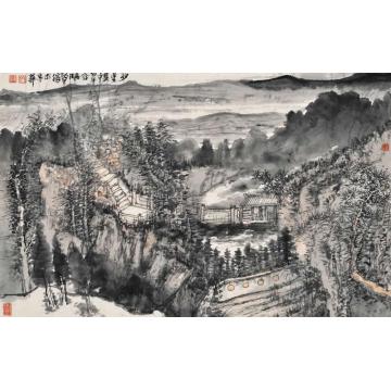 汪为胜国画山水妙景在其中字画之家