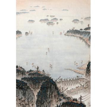 黄养辉油画风景新安江水电站2字画之家