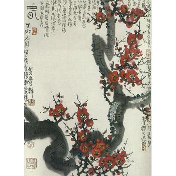 黄养辉国画花鸟红梅字画之家