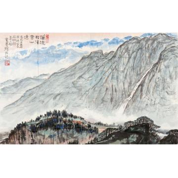 黄养辉国画山水溪流轻清云山远字画之家