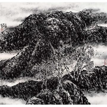 林蘭子国画山水焦墨山水001字画之家