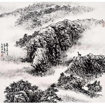 林蘭子国画山水焦墨山水002字画之家