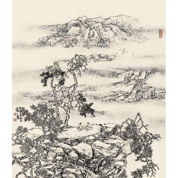 林蘭子国画山水焦墨山水010字画之家