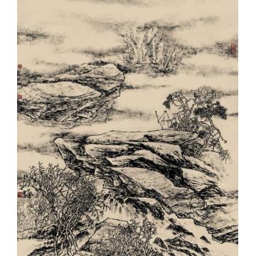 林蘭子国画山水焦墨山水011字画之家