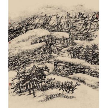林蘭子国画山水焦墨山水014字画之家