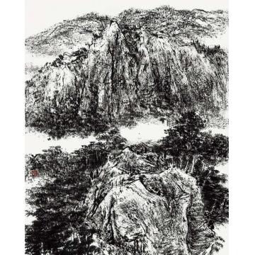 林蘭子国画山水焦墨山水022字画之家