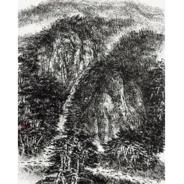林蘭子国画山水焦墨山水023字画之家