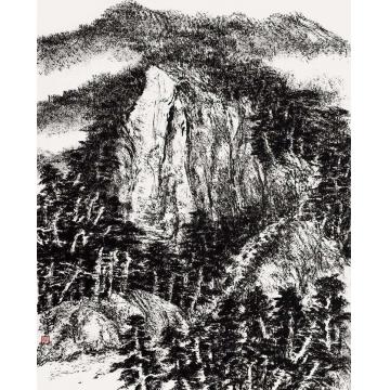 林蘭子国画山水焦墨山水024字画之家