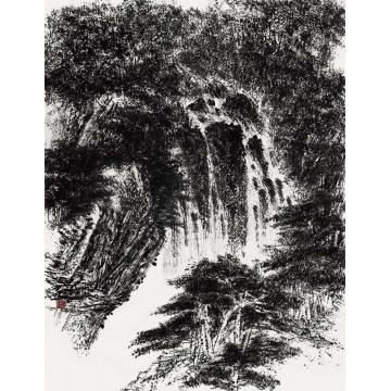 林蘭子国画山水焦墨山水026字画之家