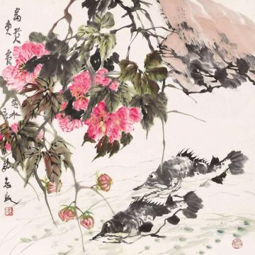 郭志光国画花鸟富贵若水字画之家