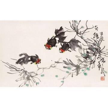 郭志光国画花鸟花鸟册页六开之四-有余字画之家