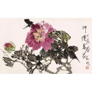郭志光国画花鸟花鸟册页六开之六-神仙富贵字画之家
