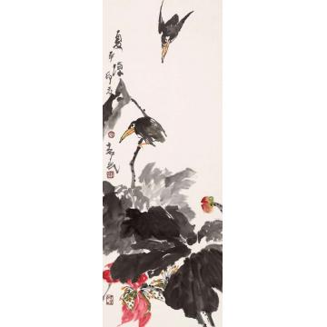 郭志光国画花鸟花鸟四条屏之一-夏凉字画之家