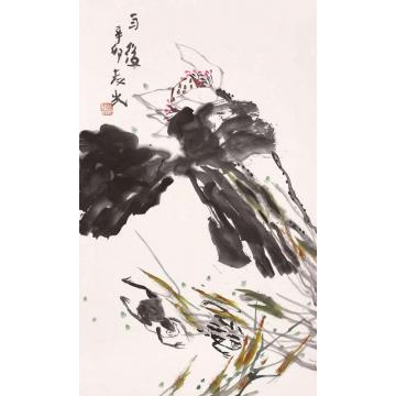 郭志光国画花鸟花鸟四条屏之一-雨后字画之家
