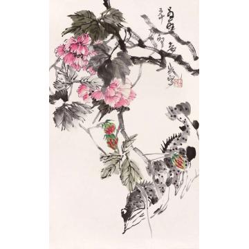 郭志光国画花鸟花鸟四条屏之二-芙蓉鳜鱼字画之家