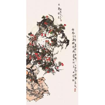 郭志光国画花鸟秋风雨过胭脂滴，蒙山沂水字画之家