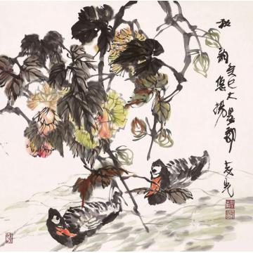 郭志光国画花鸟秋韵悠扬字画之家
