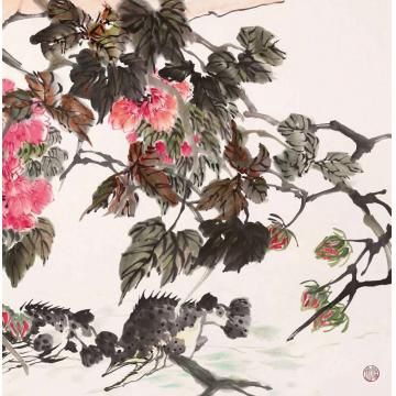 郭志光国画花鸟上善若水，长流不息字画之家
