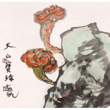 郭志光国画花鸟蔬果草虫册页十二开之一-天字画之家