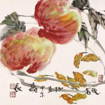 郭志光国画花鸟蔬果草虫册页十二开之八-长寿字画之家