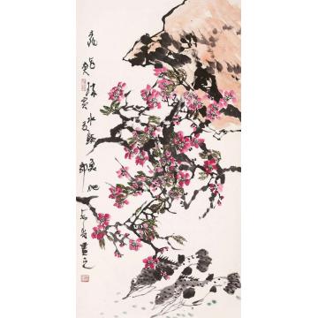 郭志光国画花鸟桃花流水鳜鱼肥字画之家