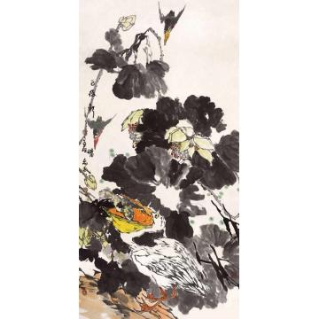 郭志光国画花鸟雨后新晴字画之家