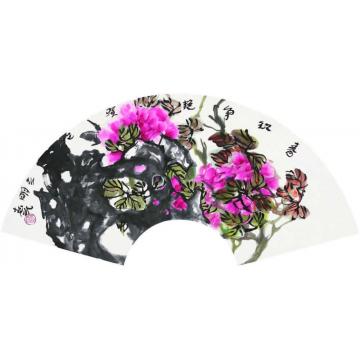 郭志光国画花鸟花鸟扇面十二开之十一-春红争艳字画之家