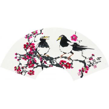 郭志光国画花鸟扇面册页八开之一-喜临门字画之家