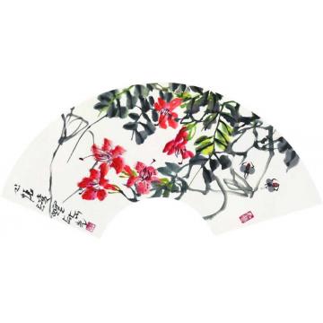 郭志光国画花鸟扇面册页八开之三-心怀凌云字画之家