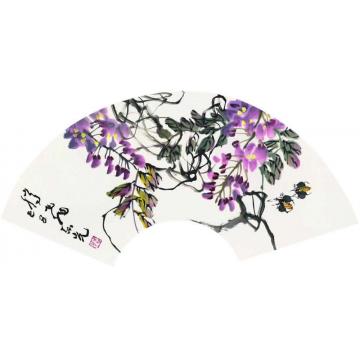 郭志光国画花鸟扇面册页八开之五-腾飞字画之家
