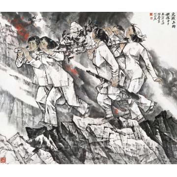 杨力舟国画人物火线上的姐妹字画之家