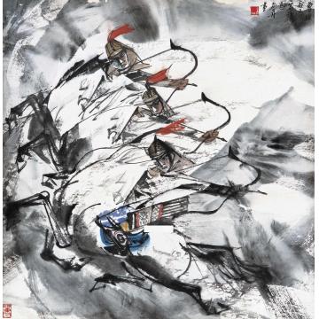 杨力舟国画人物曹植白马篇诗意字画之家