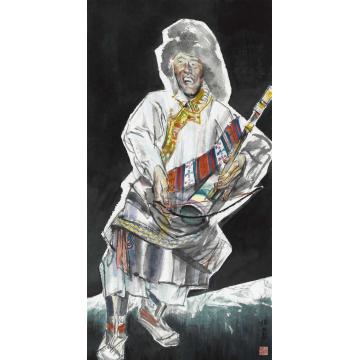 杨力舟国画人物雪原放歌字画之家