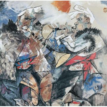 杨力舟国画人物岁春朝阳 字画之家