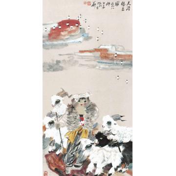 杨力舟国画人物天涯悠乐图字画之家