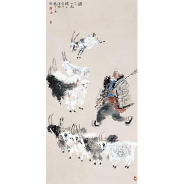 杨力舟国画人物过了一道沟再过一道梁字画之家
