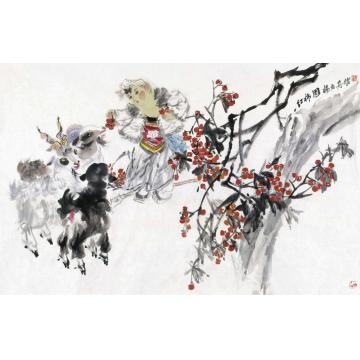 杨力舟国画人物红柿园字画之家