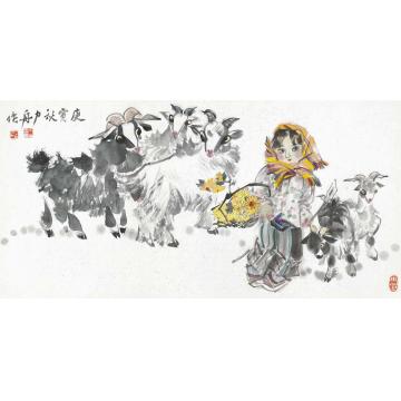 杨力舟国画人物山菊字画之家