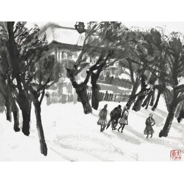 杨力舟国画人物保加利亚速写·风光字画之家