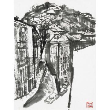 杨力舟国画人物保加利亚速写·布罗沃迪夫字画之家