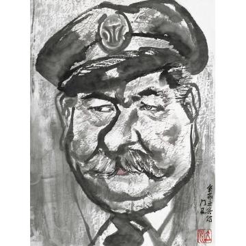 杨力舟国画人物保加利亚速写·索菲亚宾馆门卫字画之家