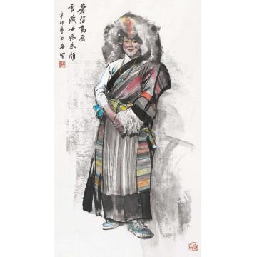 杨力舟国画人物藏女娇朱颜字画之家
